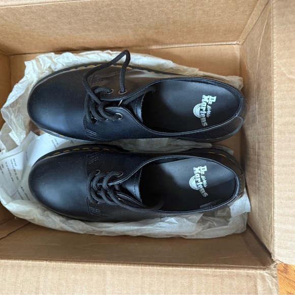 Dr. Martens Shoes - Dr. Martens Black 1461 Quad Smooth Leather Platform Oxfords W10 / M9